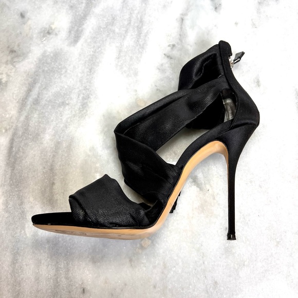 Casadei Satin Heel Stiletto Sandal with zipper back - Picture 9 of 15